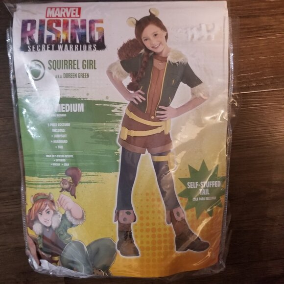 Kids' Disney Marvel Rising Squirrel Girl Green/Brown Jumpsuit and tail (NO EARS) - Picture 1 of 6